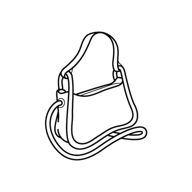 Bolso de mujer dibujado a mano ilustración vectorial de moda elementos aislados