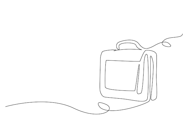 Bolso o bolso de mano en una ilustración de dibujo continuo de una línea