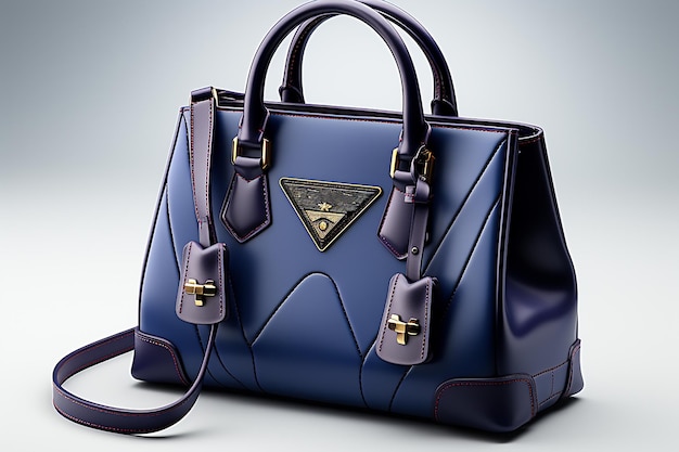 Vector bolso de piel azul de pitón para mujeres bolso azul de moda para mujeres sobre un fondo brillante