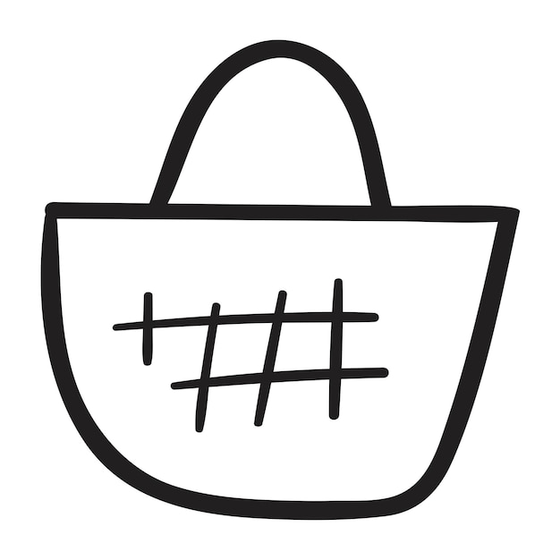 Bolso de verano Diseño del contorno Color negro Ilustración vectorial sobre fondo blanco