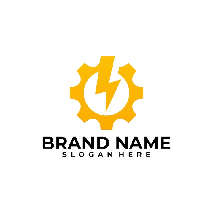 Vector bolt electricity gear logo diseños concepto vector
