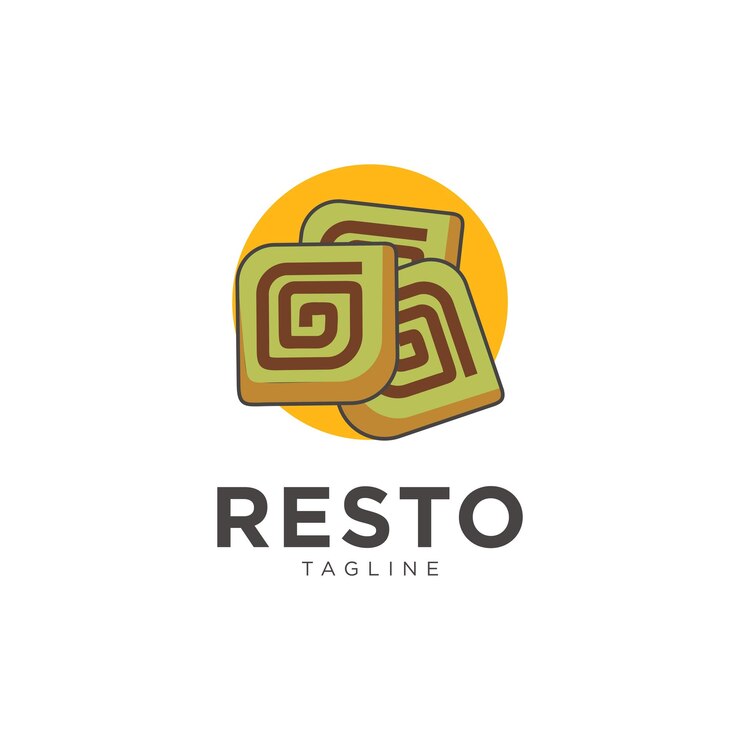Vector bolu pandan plantilla de diseño de logotipo de pastel tradicional indonesio
