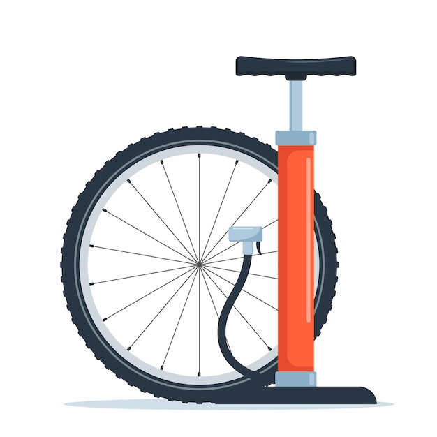Bomba de aire y rueda de bicicleta Dispositivo mecánico para bombear Aumento de la presión