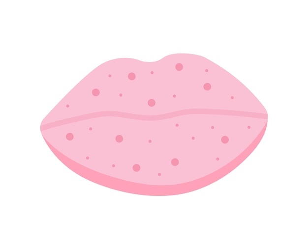 Bomba de baño labios rosados forma vector clipart