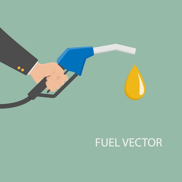 Bomba de combustible en mano empresario