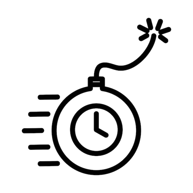 Bomba de tiempo con icono de reloj contorno señal de ajuste