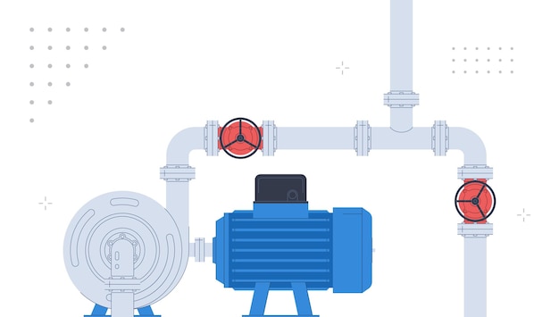 Bombas de agua con tuberías conectadas Bombeo de agua y líquidos Equipo técnico para estaciones de agua