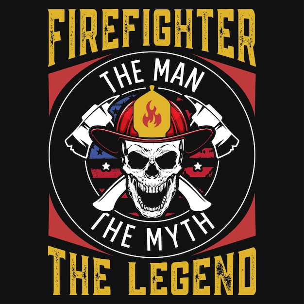 Bombero el hombre el mito las leyendas diseño de camiseta con gráficos.