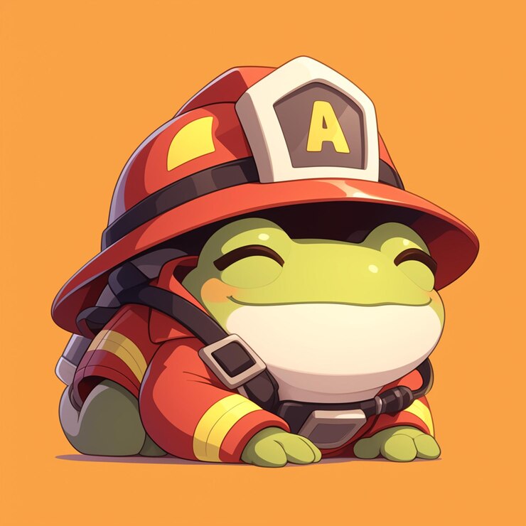 Vector un bombero rana al estilo de las caricaturas