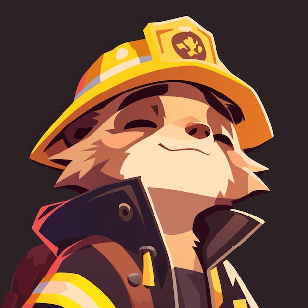 Un bombero suricata al estilo de las caricaturas