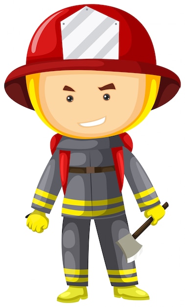 Bombero en traje de protección
