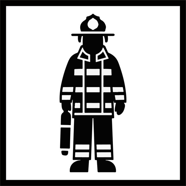 bombero en uniforme imagen de silueta