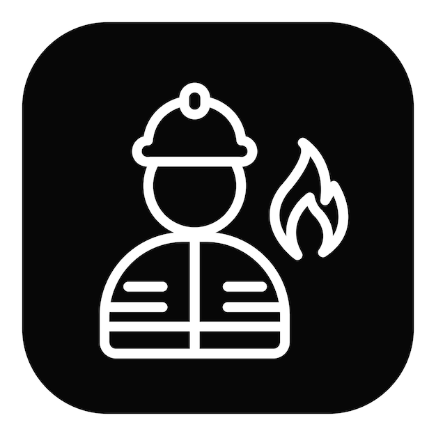 bombero, vector, ilustración