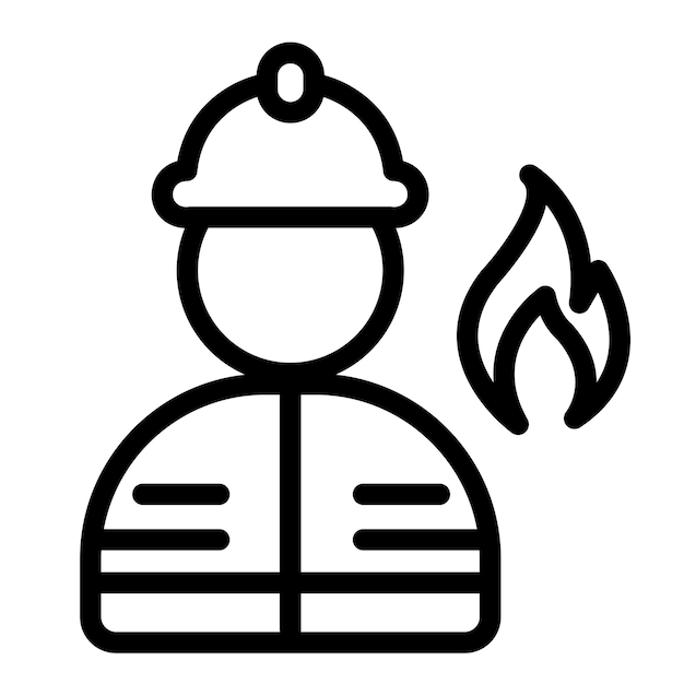 bombero, vector, ilustración