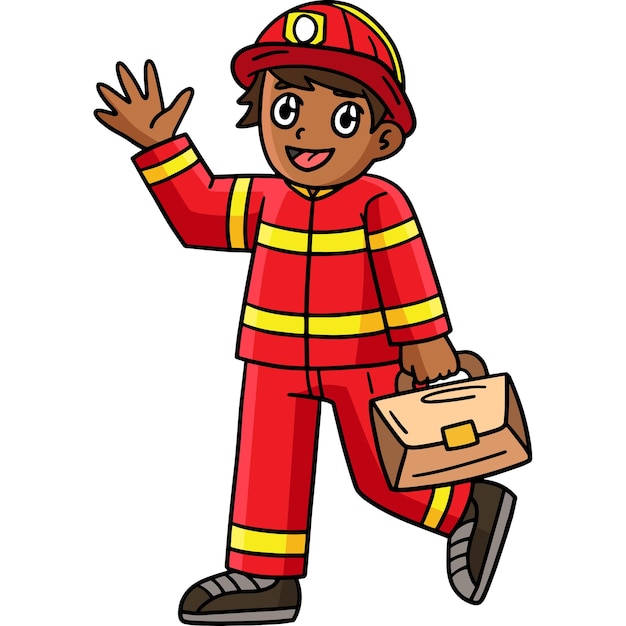 Bomberos con bolso clip de dibujos animados de colores