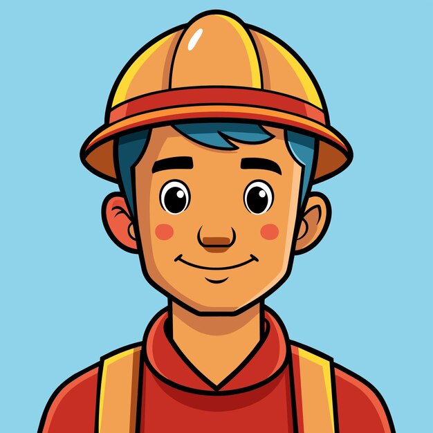 Vector bomberos dibujado a mano personaje de dibujos animados pegatina icono concepto ilustración aislada