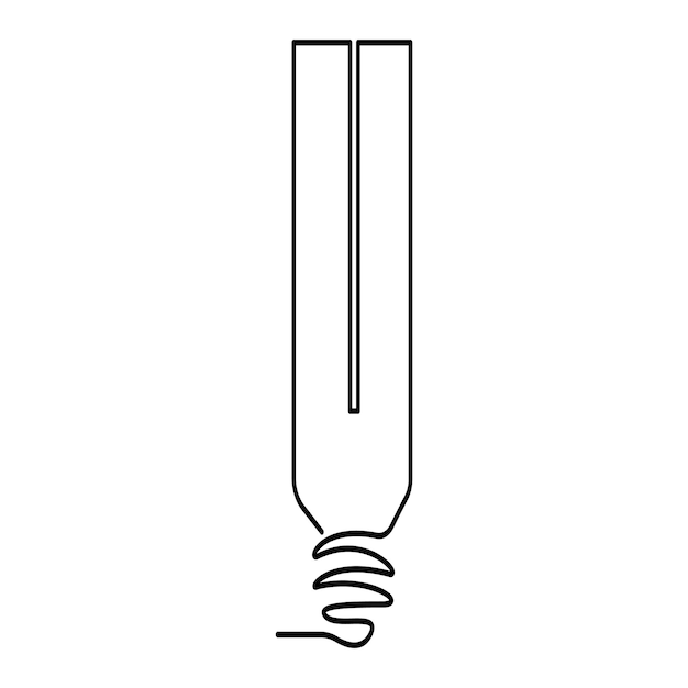 Bombilla aislada en bombilla blanca ilustración de arte vectorial de contorno de una línea