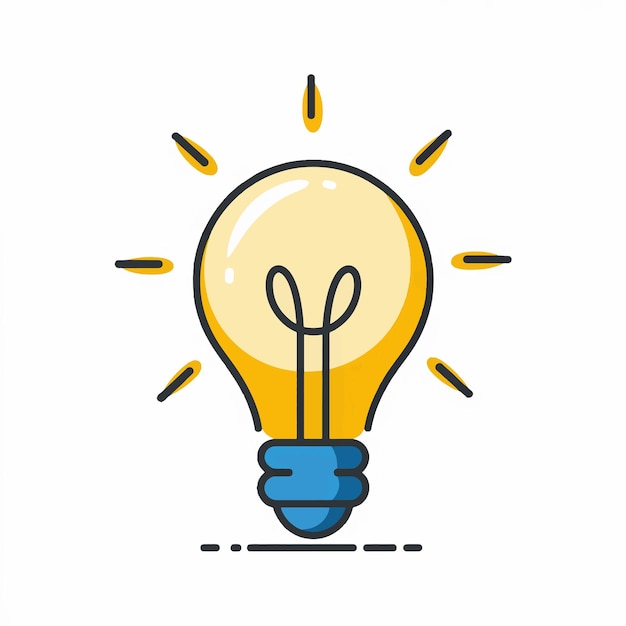 una bombilla amarilla con la palabra luz en ella