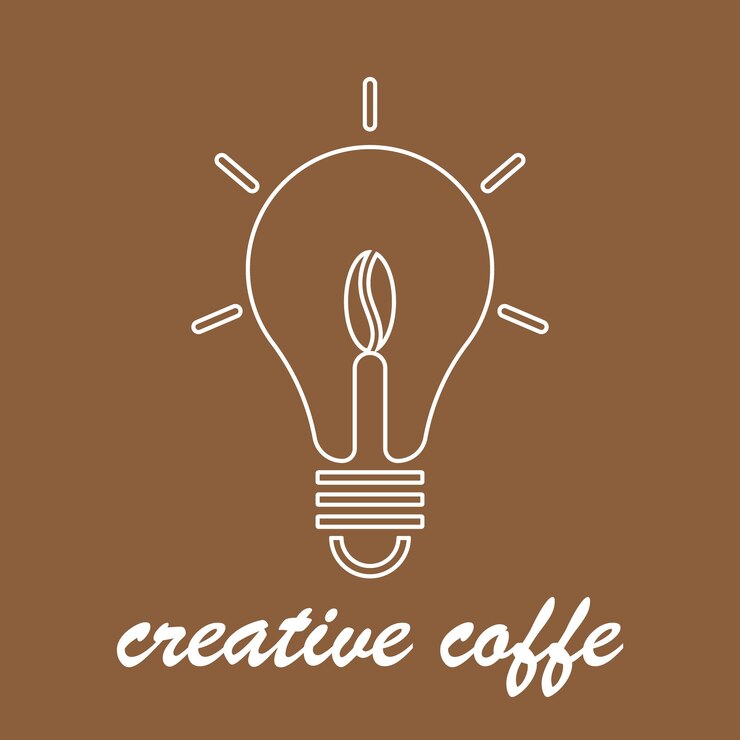 Vector bombilla con diseño de plantilla de ilustración de vector de icono de café