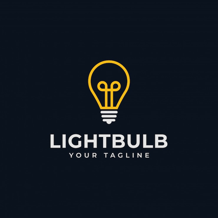 Vector bombilla, idea, creativo, innovación, diseño de logotipo energético