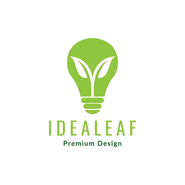 Bombilla de lámpara con diseño de logotipo de crecimiento de hoja de planta vector gráfico símbolo icono ilustración idea creativa