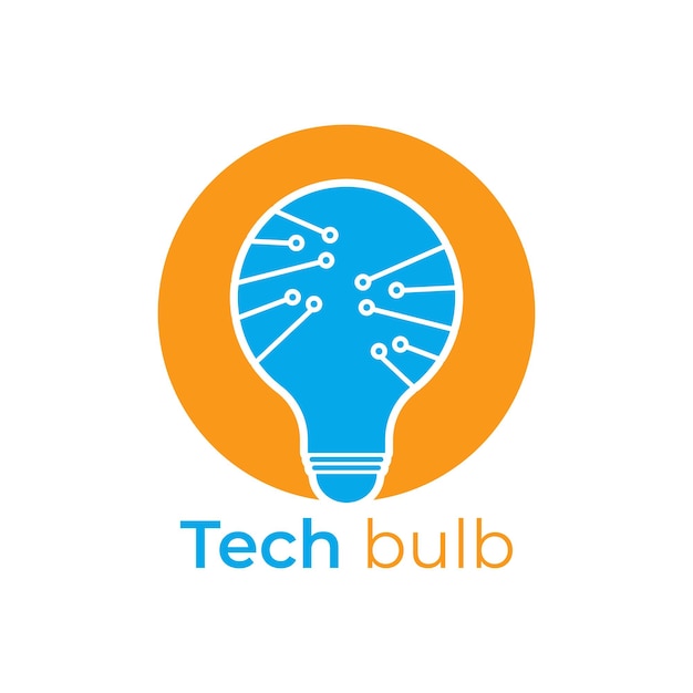 Vector bombilla para logotipo de tecnología.