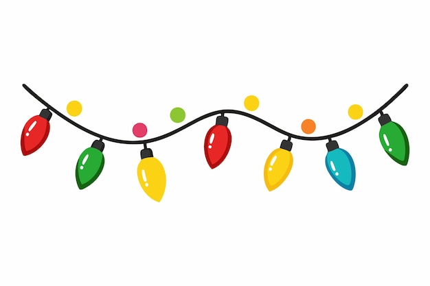 Bombilla de Navidad Luces de Navidad de colores bombillas aisladas sobre fondo blanco