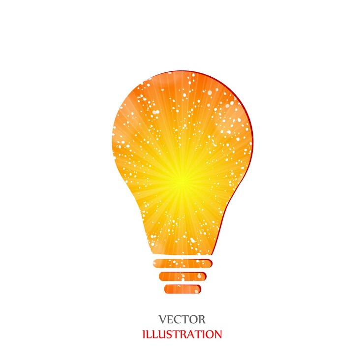 Vector bombilla pintada a mano patrón sun sunburst estilo minimalista moderno simple doodle dibujado a mano