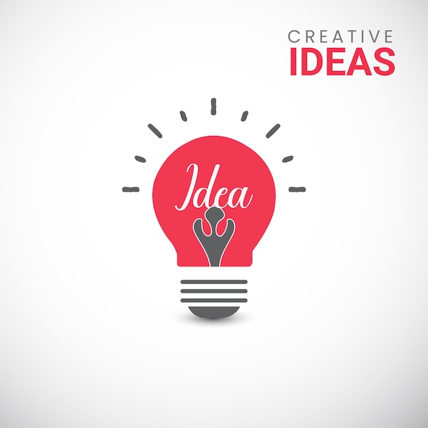 una bombilla roja con la palabra idea en ella
