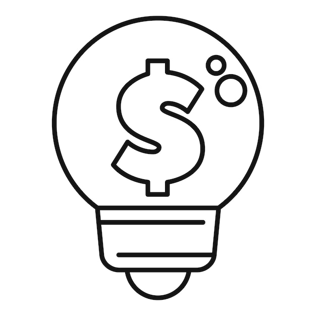 Bombilla con signo de dólar que representa la idea de negocio