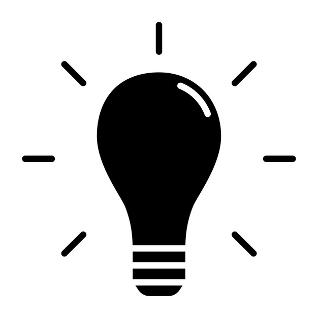 Bombilla signo símbolo vector glifo color icono