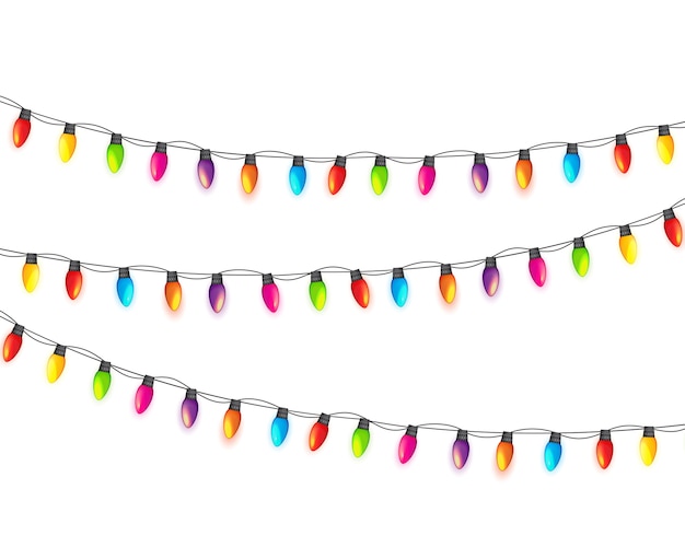 Bombillas Lámpara Guirnalda Multicolor Fondo Festivo
