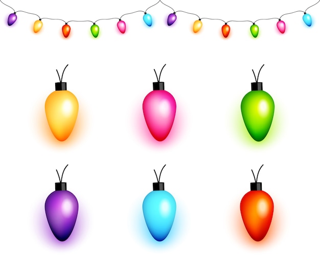 Bombillas de luz de navidad de colores