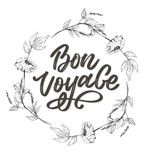 Bon voyage hand lettering caligrafía viaje