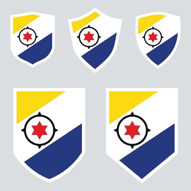 Vector bonaire establezca el marco del escudo