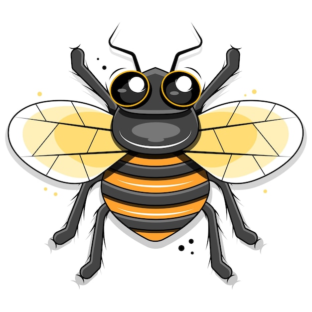 Una bonita abeja aislada en una ilustración de fondo blanco