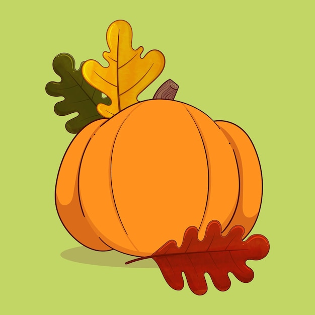 Una bonita calabaza naranja redonda sobre un fondo verde
