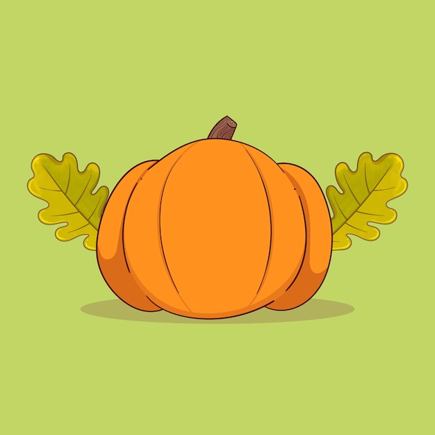 Una bonita calabaza naranja redonda sobre un fondo verde
