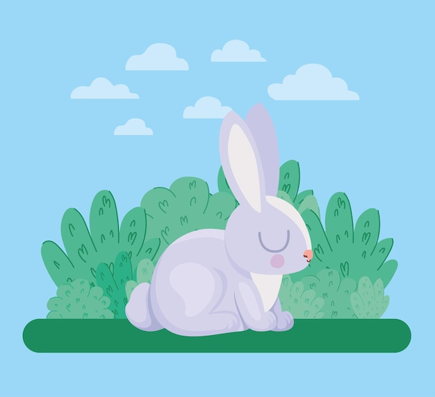 Vector bonita ilustración de conejo
