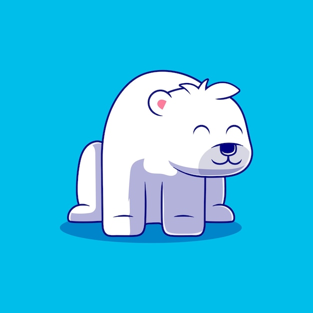 Vector bonita ilustración de oso polar adecuada para el diseño de pegatinas y camisetas de mascotas