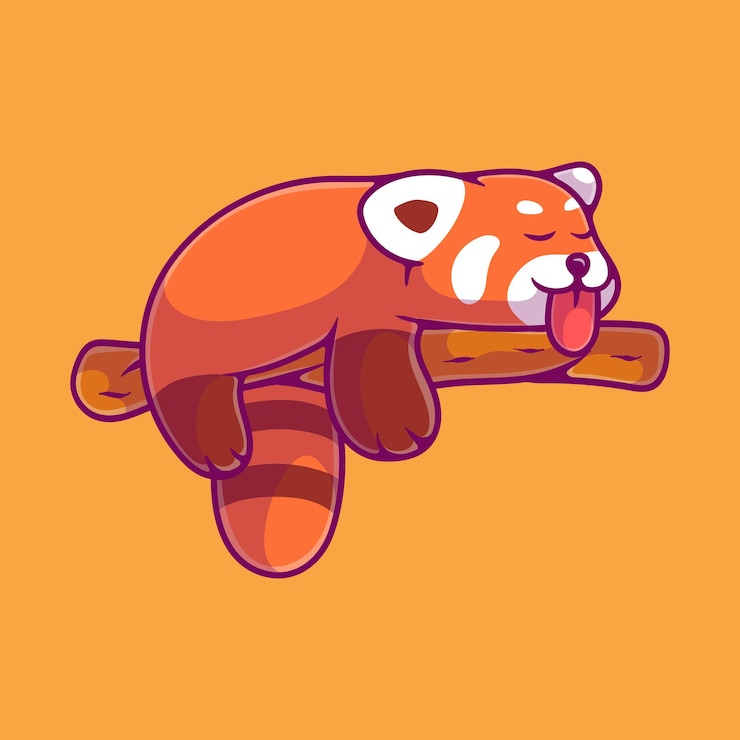 Vector bonita ilustración de panda rojo adecuada para el diseño de pegatinas y camisetas de mascotas