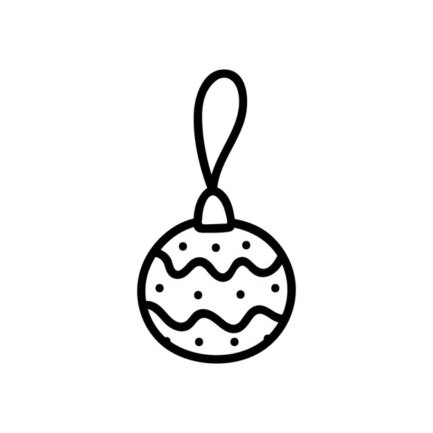 Bonita joya navideña aislada sobre un fondo blanco con una ilustración dibujada a mano en estilo doodle