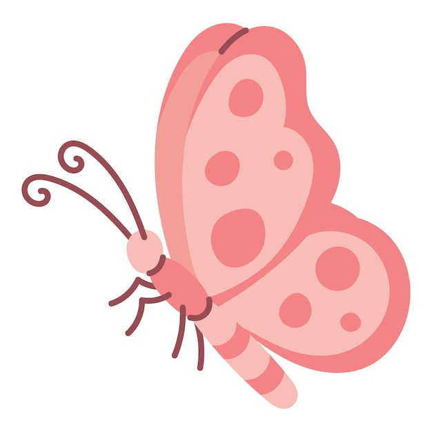 Bonita mariposa dibujada a mano sobre un fondo blanco