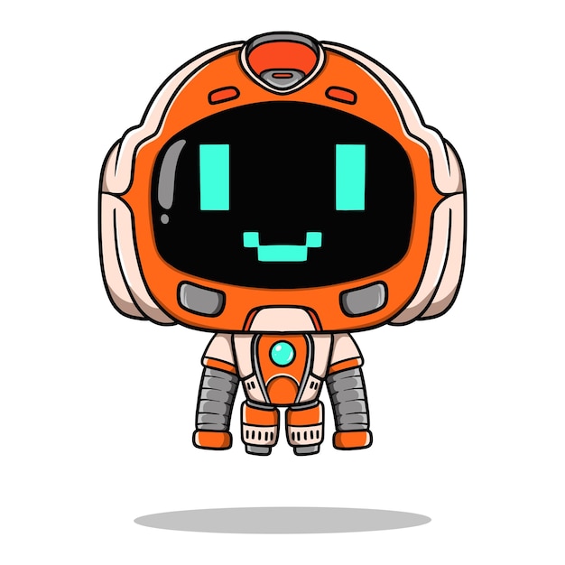 bonita mascota naranja robot ilustración ciencia tecnología