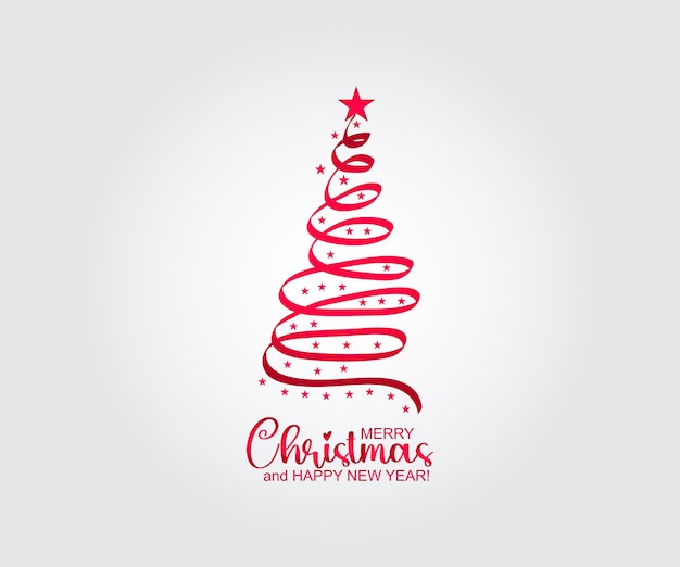 Bonita pancarta de Feliz Navidad con cinta roja