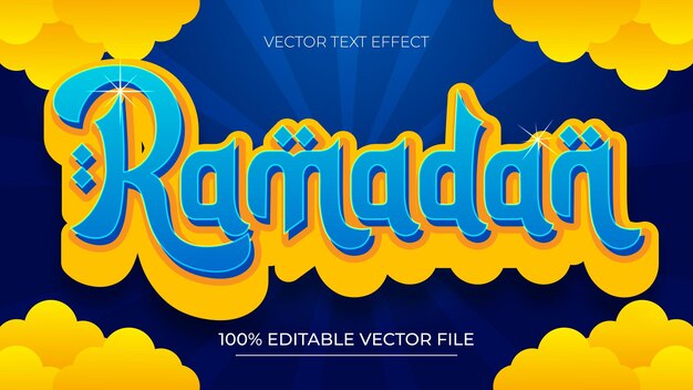 Bonita pancarta de Ramadán Mubarak Editable Tiempo de efecto de texto