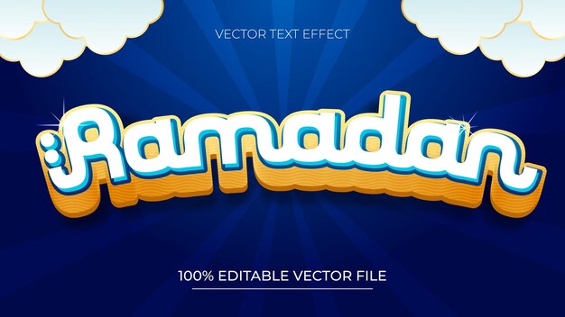 Bonita pancarta de Ramadán Mubarak Editable Tiempo de efecto de texto
