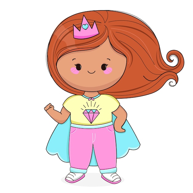 Vector bonita princesa de dibujos animados feliz día de la mujer