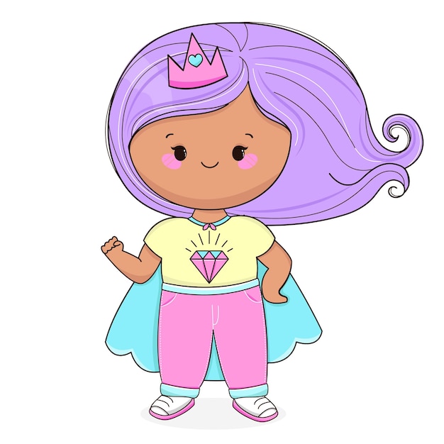 Bonita princesa de dibujos animados feliz día de la mujer