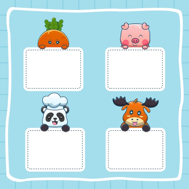 bonitas etiquetas de nombres de personajes de dibujos animados y colección de notas bonitas etiqueta para notas